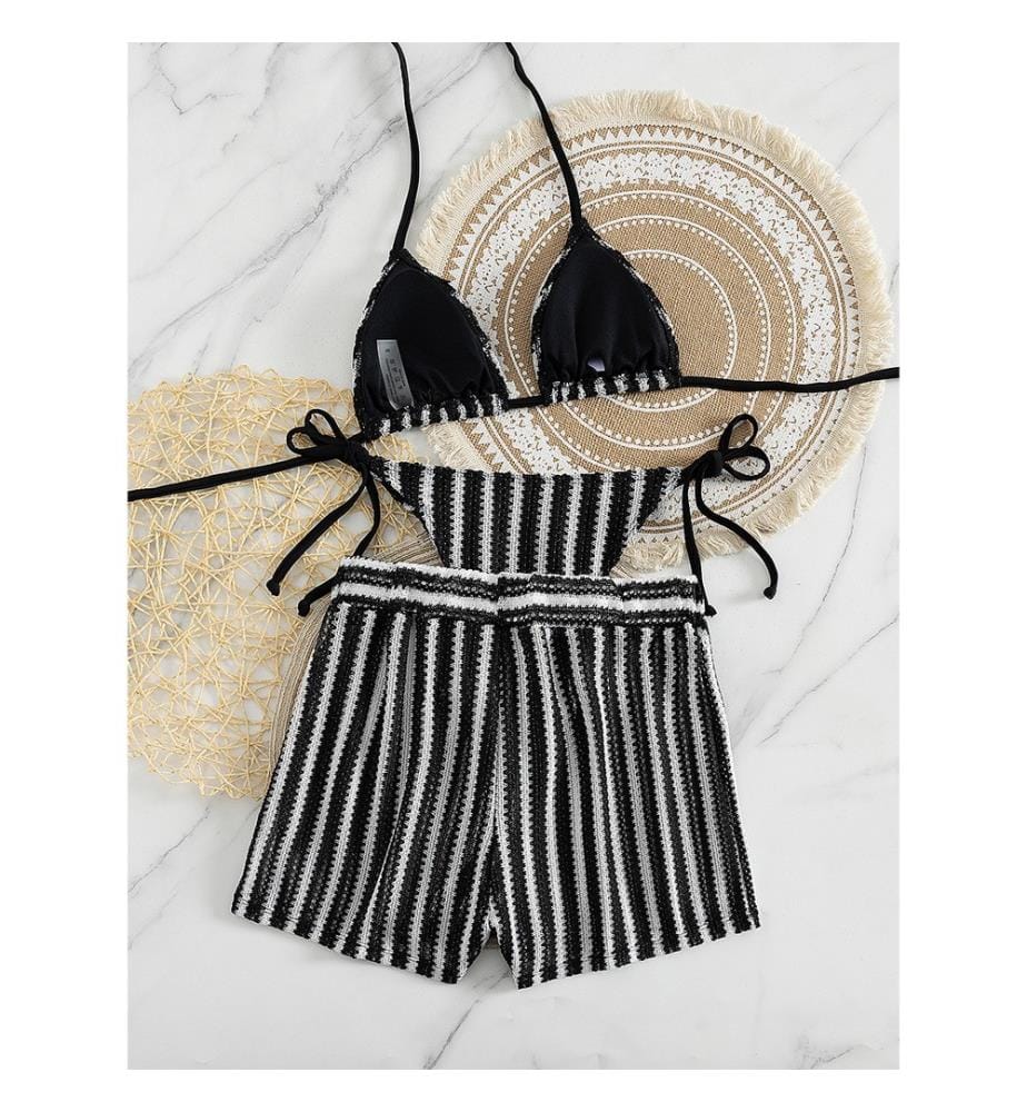 Set da spiaggia a 3 pezzi - Nero