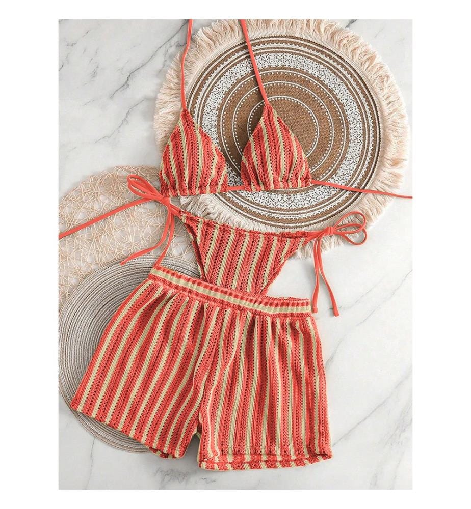Set da spiaggia a 3 pezzi - Rosso