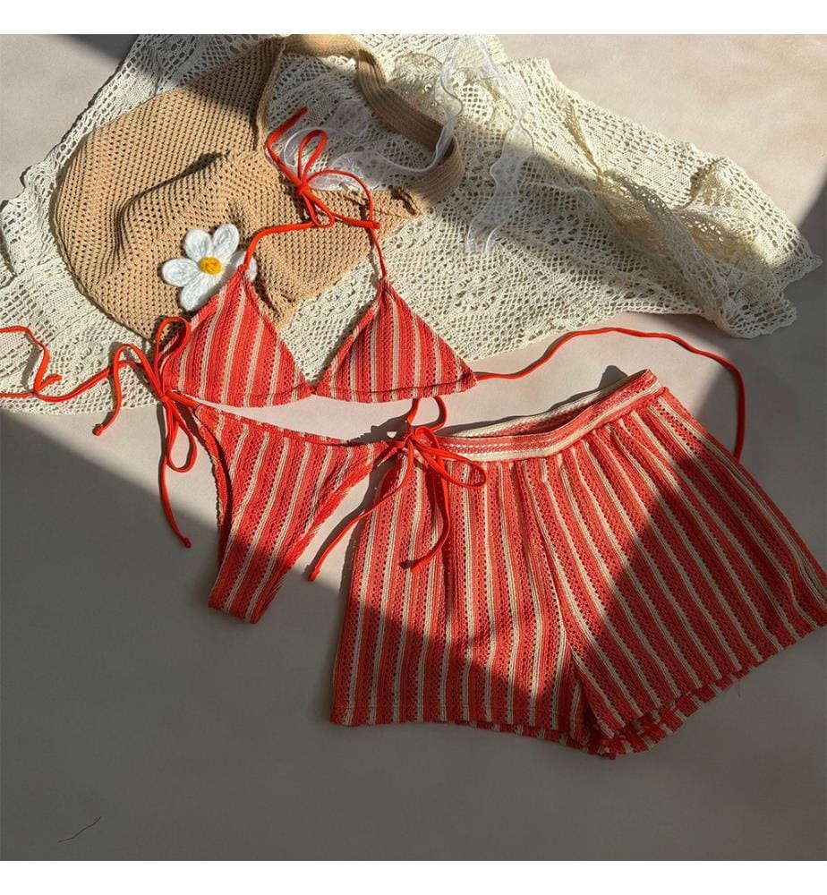 Set da spiaggia a 3 pezzi - Rosso