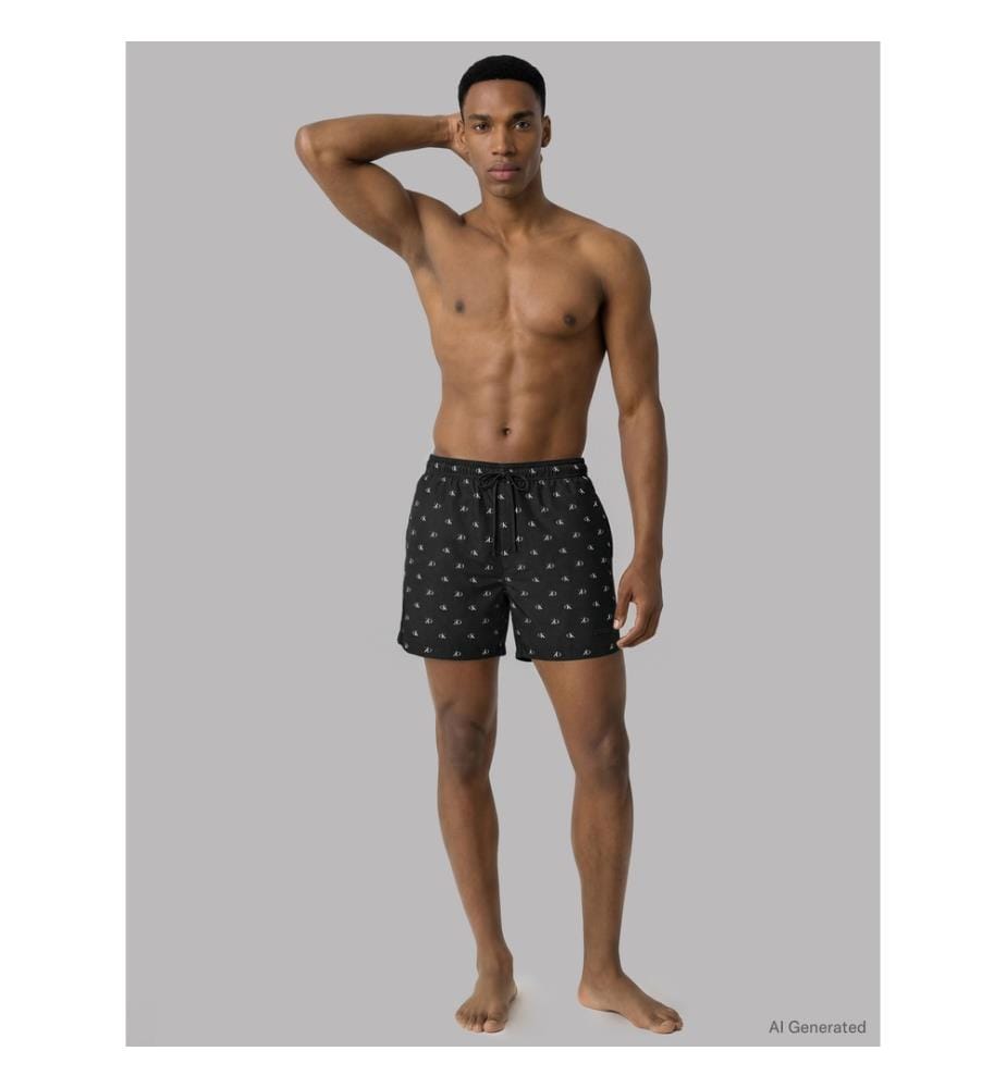 Pantaloncini da bagno Essentials - Bianco e nero