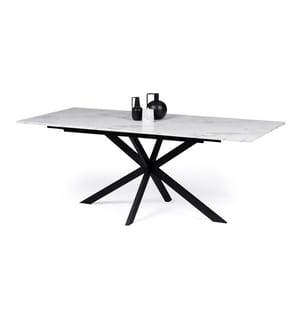 Ausziehbarer Tisch Glam 160-200cm - Weiss und Schwarz