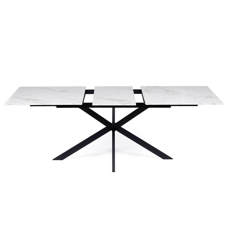 Ausziehbarer Tisch Glam 160-200cm - Weiss und Schwarz