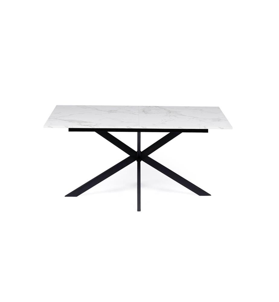 Ausziehbarer Tisch Glam 160-200cm - Weiss und Schwarz