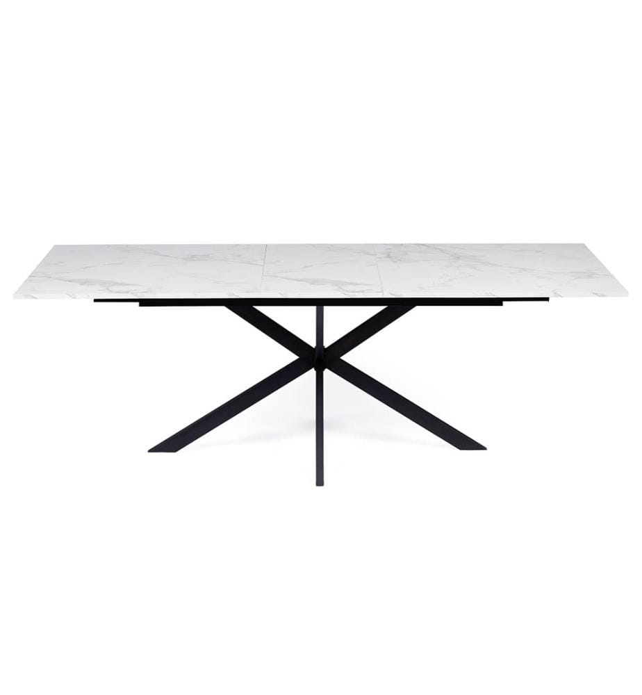 Ausziehbarer Tisch Glam 160-200cm - Weiss und Schwarz
