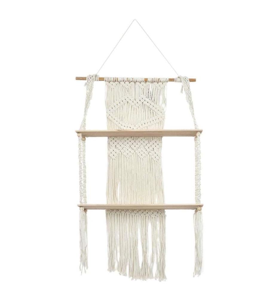 Deco Regal Doppel Boho M6 - Creme und Hellbraun