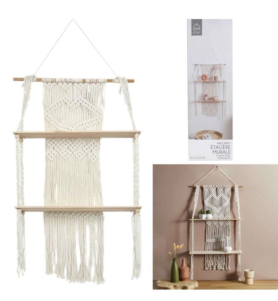 Deco Regal Doppel Boho M6 - Creme und Hellbraun