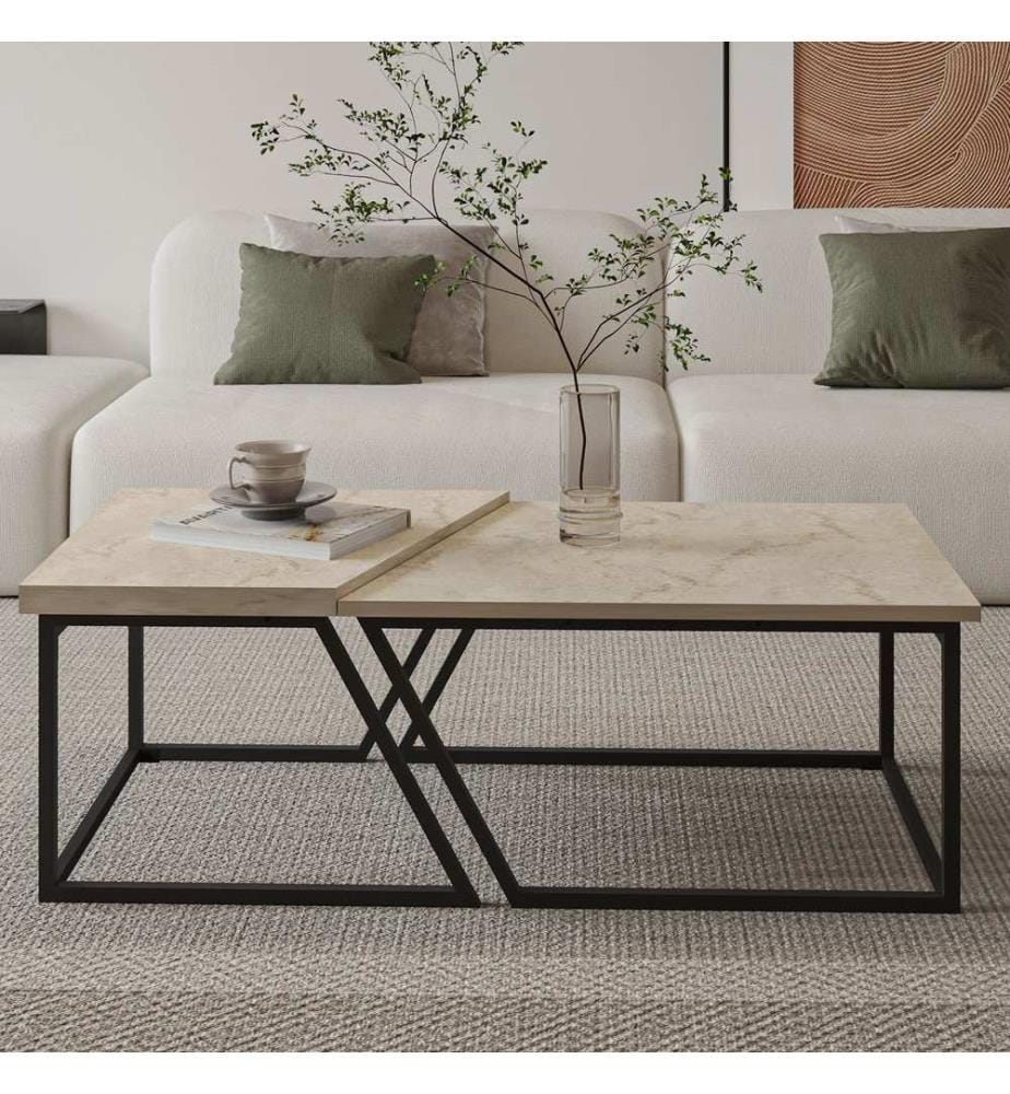 Couchtisch-Set – Travertin