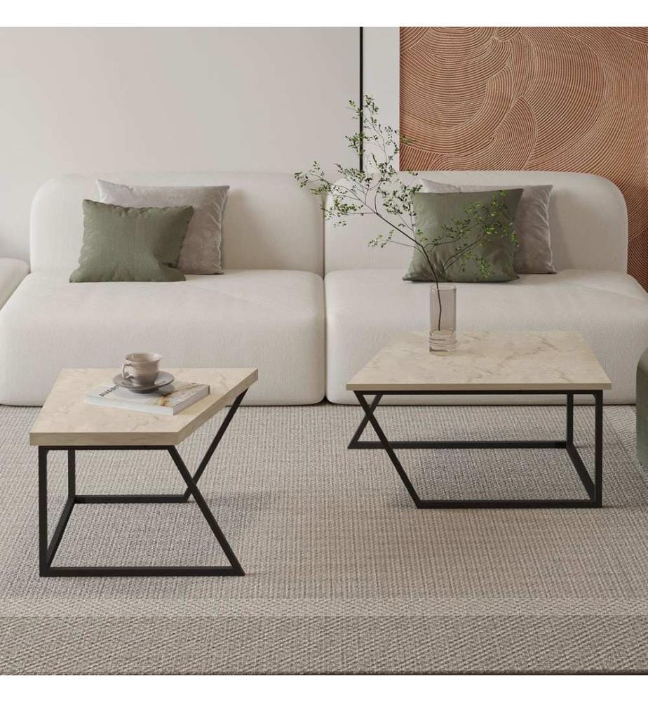 Couchtisch-Set – Travertin