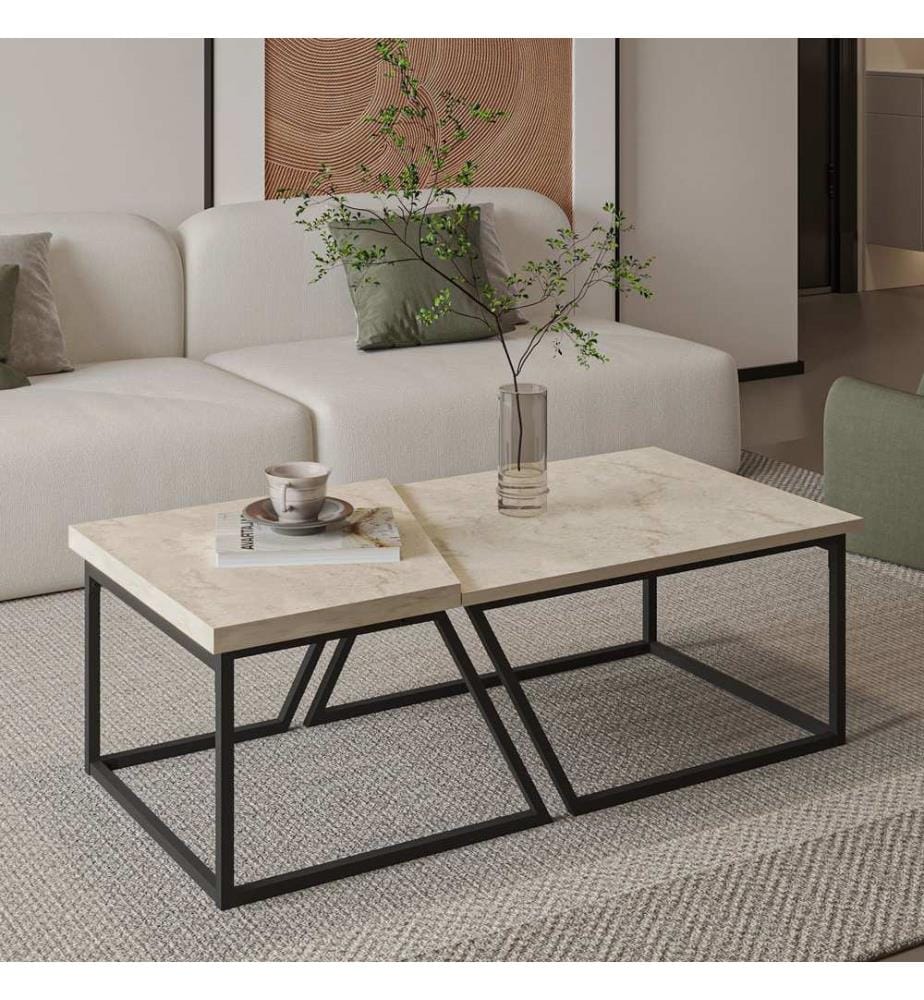 Couchtisch-Set – Travertin