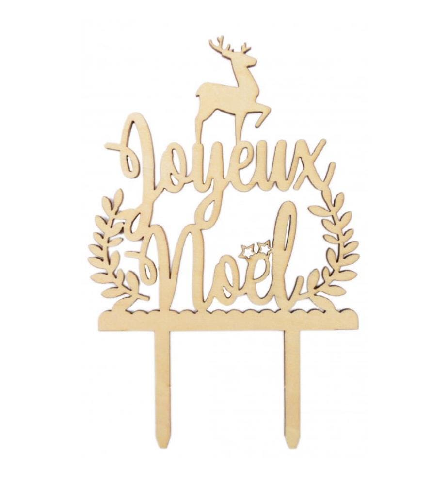 Cake Topper Holz Joyeux Noel