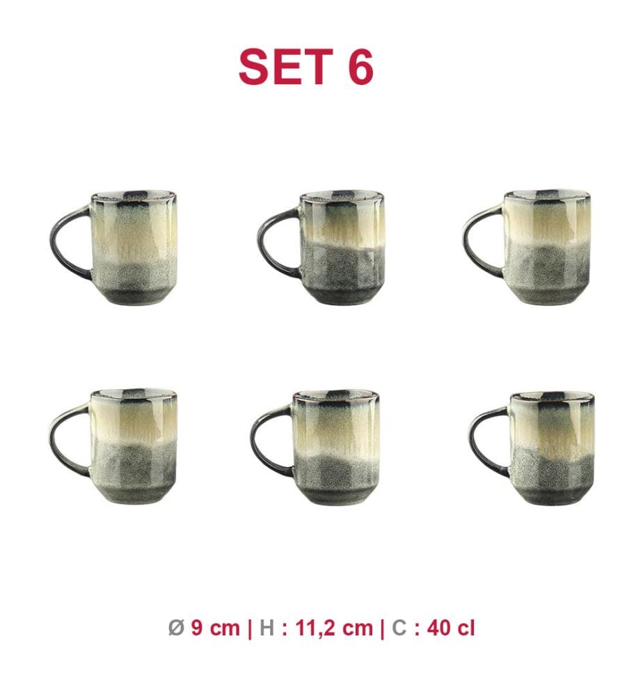Set aus 6 Tassen Genesis 40 Cl - Terra