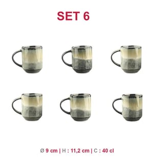 Set aus 6 Tassen Genesis 40 Cl - Terra