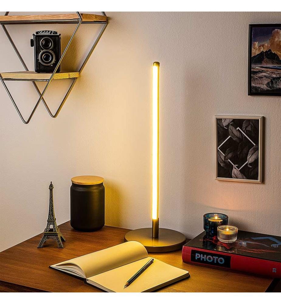 Tischlampe, Gold, Metallkörper