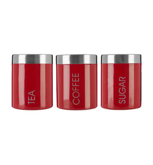 Tee-Kaffee-Zucker-Set - Rot