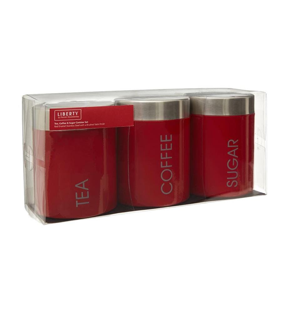 Tee-Kaffee-Zucker-Set - Rot