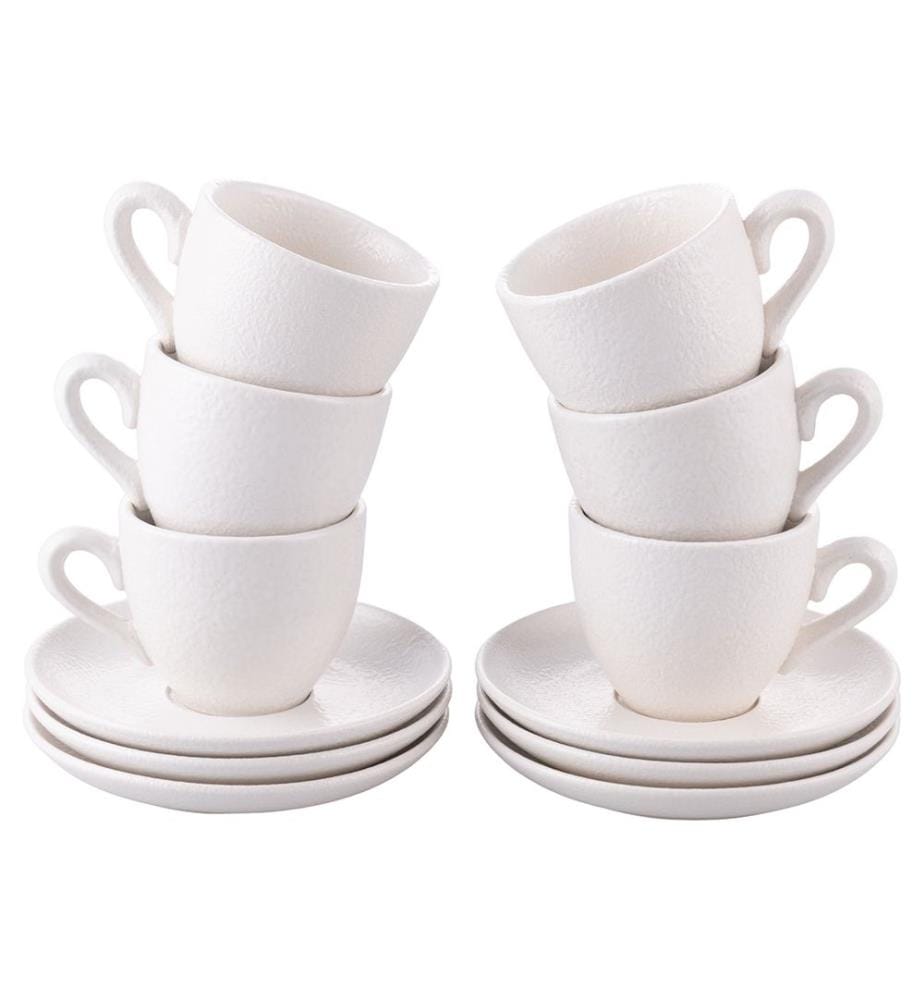 Set aus 6 Horeca-Bechern mit Tellern - Weiss