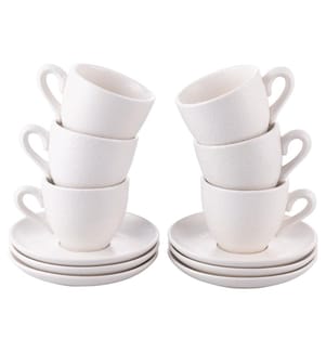 Set aus 6 Horeca-Bechern mit Tellern - Weiss