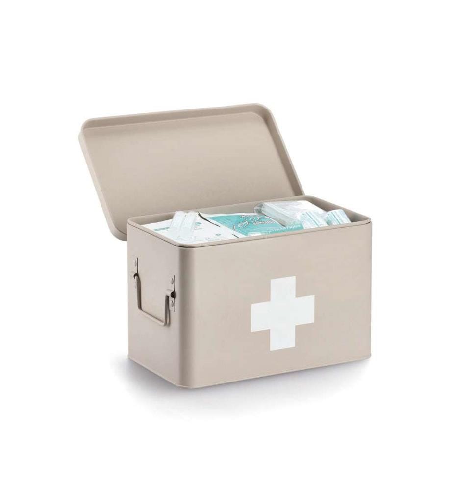 Boîte à Médicaments en Métal - Beige
