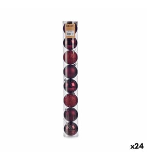 Set aus 24 Weihnachtskugeln 7 cm - Violett