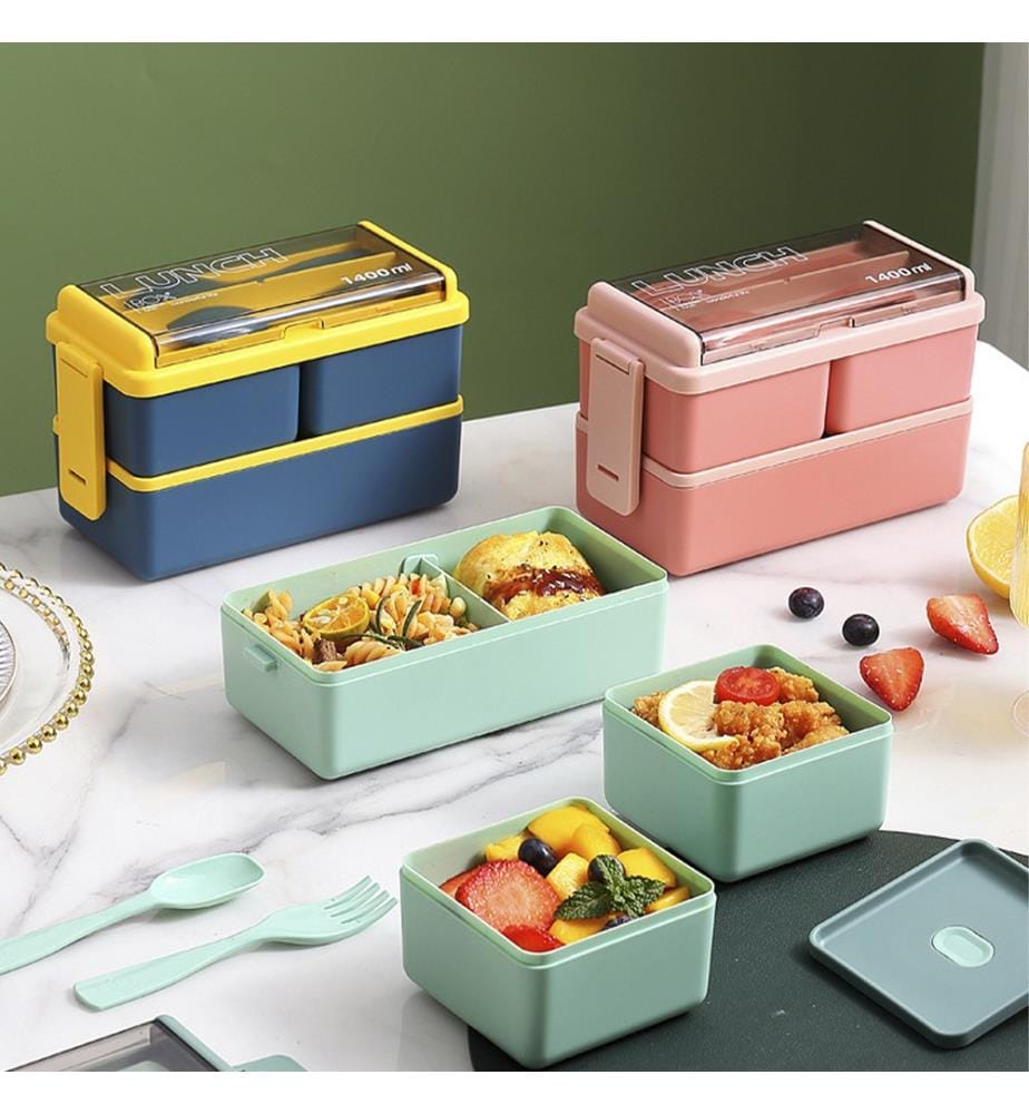 Hermetische Doppeldecker-Lunchbox 1400 ml - Marineblau