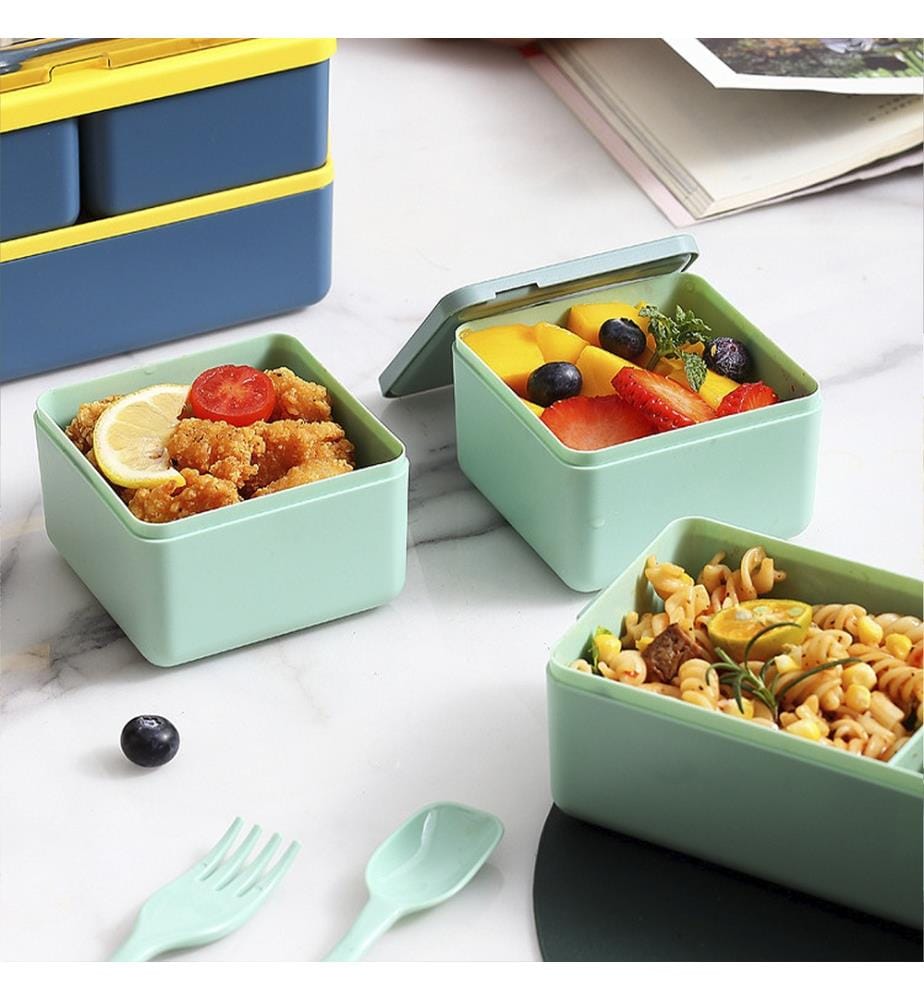 Hermetische Doppeldecker-Lunchbox 1400 ml - Marineblau
