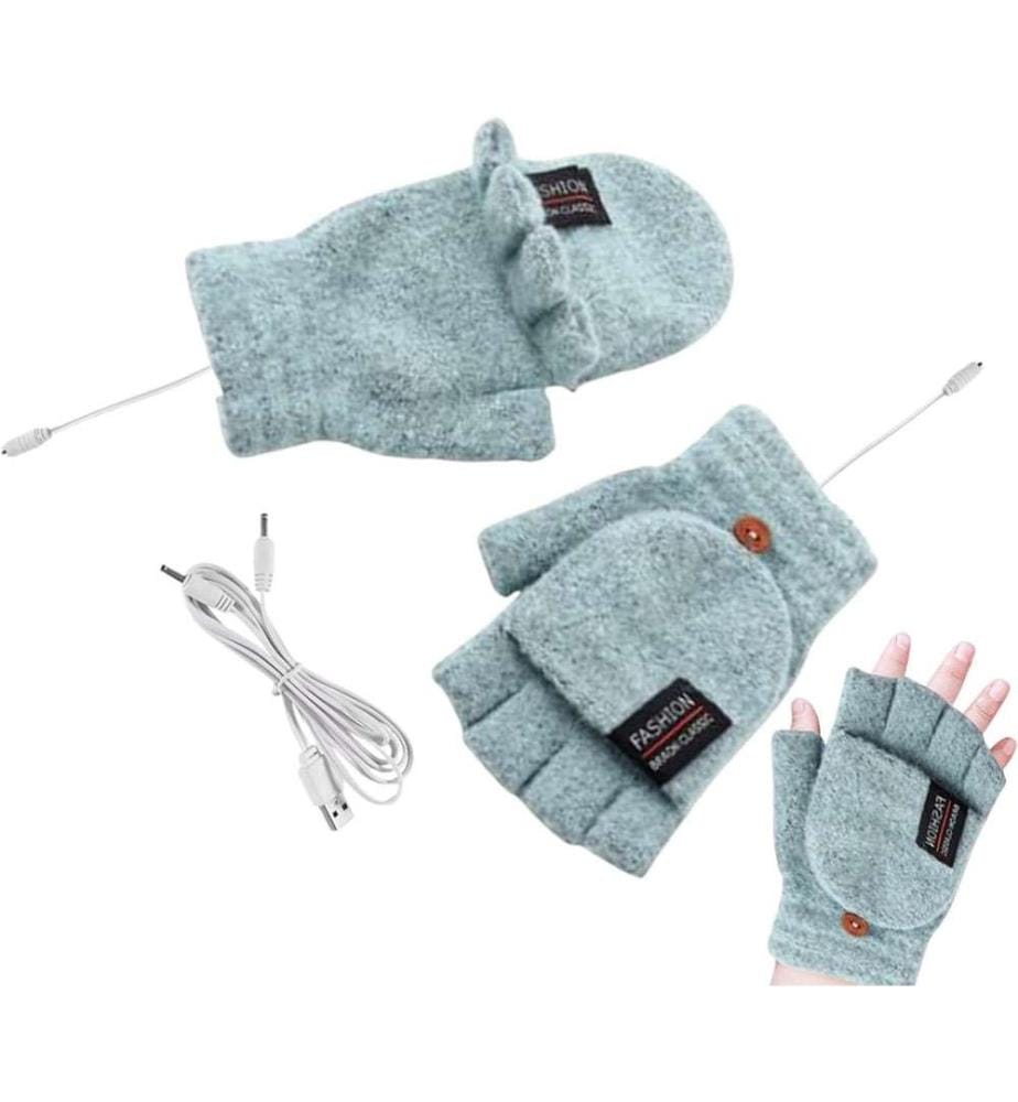 Beheizbare Strickhandschuhe - Grün