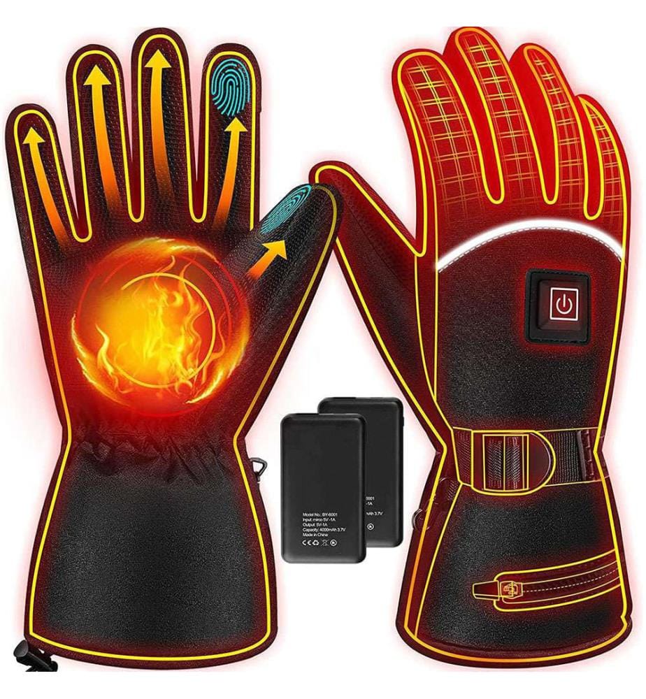 Warmer Winterhandschuh elektrisch aufladbar mit 3 Modi - Schwarz