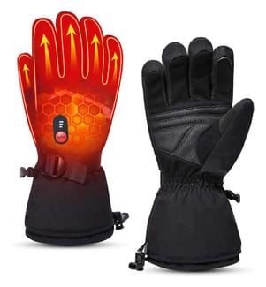 Elektrisch beheizte, wiederaufladbare Unisex-Handschuhe - Schwarz