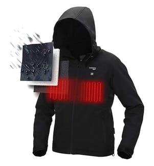 Elektrisch beheizbare Jacke aus Kohlefaser - Schwarz