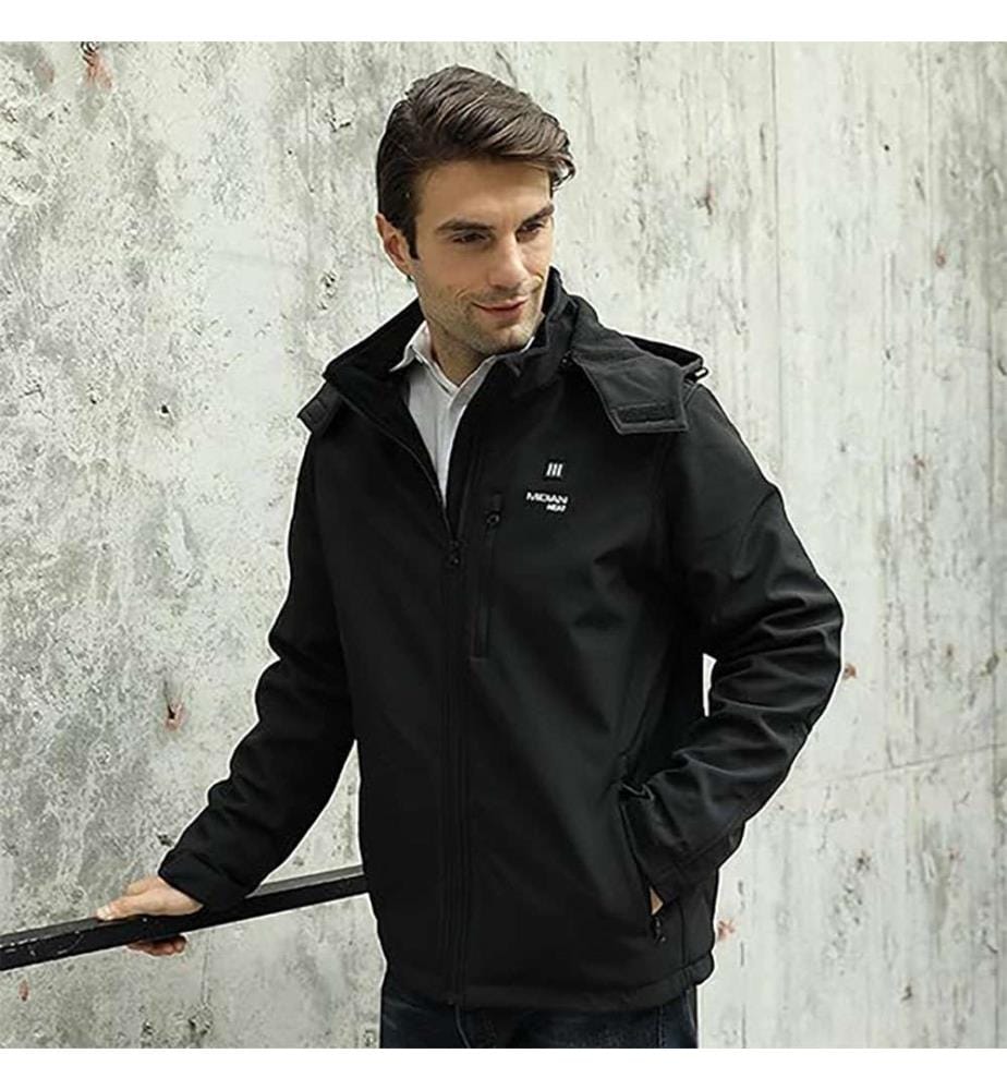 Elektrisch beheizbare Jacke aus Kohlefaser - Schwarz