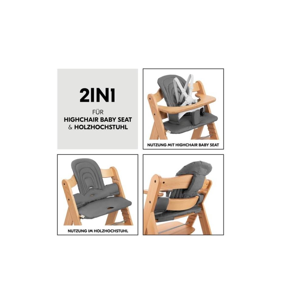 HAUCK - Sitzverkleinerer Highchair Baby Seat Pad Dark Grey