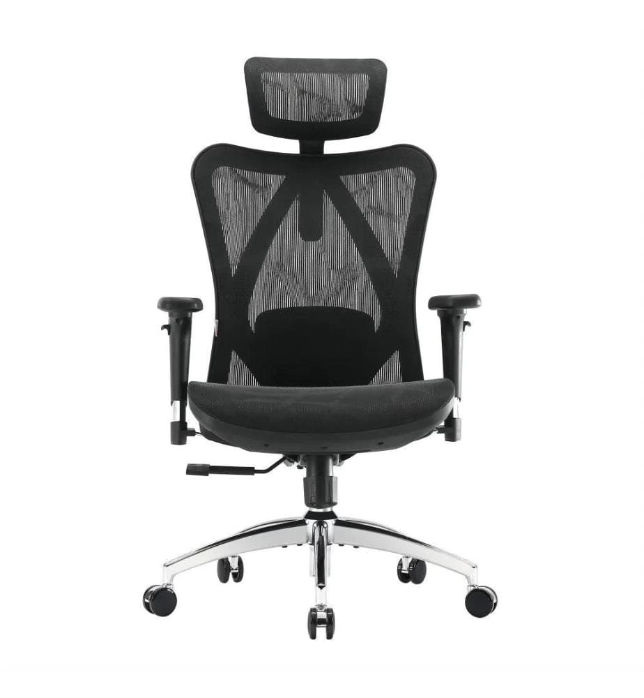 Ergonomischer Bürostuhl mit Kopfstütze - Schwarz