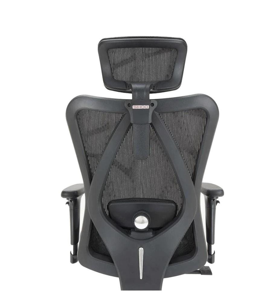 Ergonomischer Bürostuhl mit Kopfstütze - Schwarz