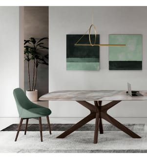 Gemini Fester Tisch 180x90 cm - Marmor und Braun