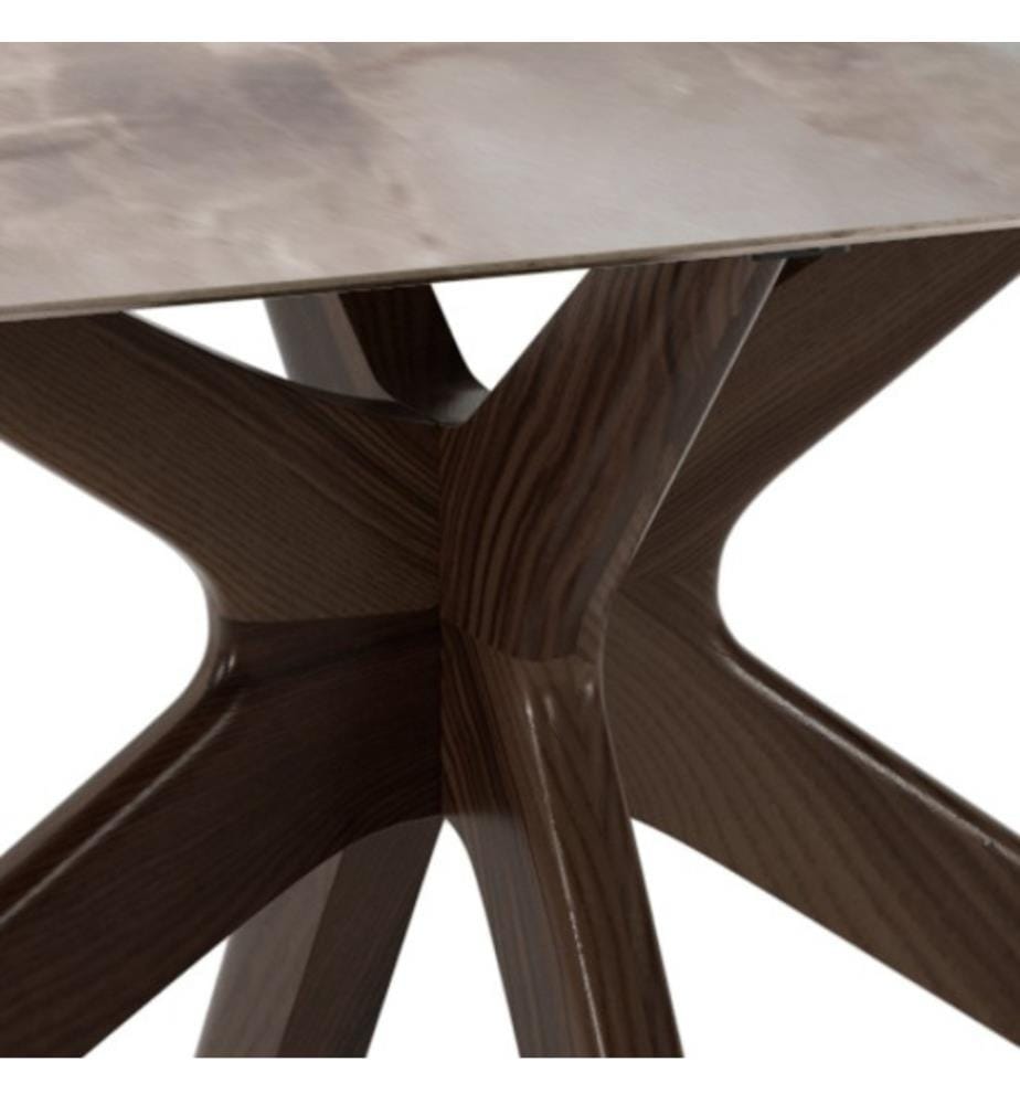 Gemini Fester Tisch 180x90 cm - Marmor und Braun