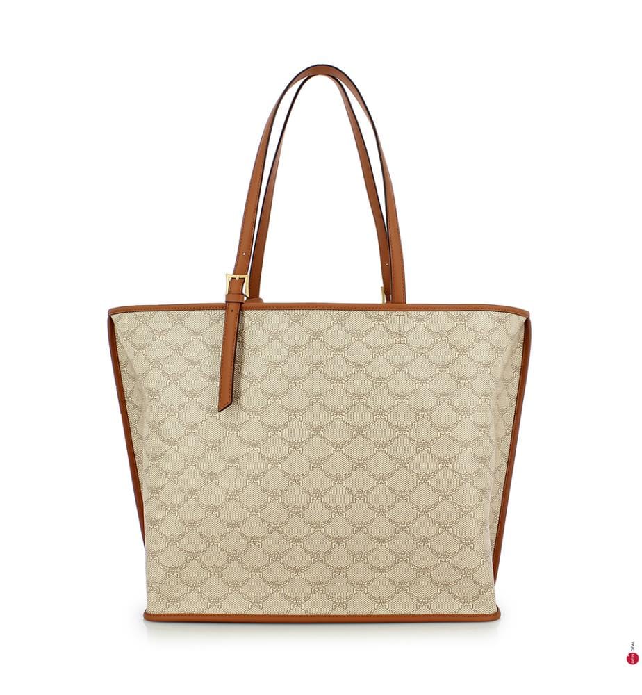 Shoppingtasche Himmel - Hellbraun und Cremeweiss