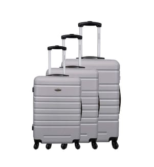 Calvi 4-Rollen-Kofferset mit 3 Rollen - Silber