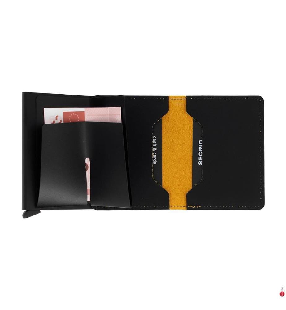 Slimwallet Kartenetui - Ockerschwarz matt