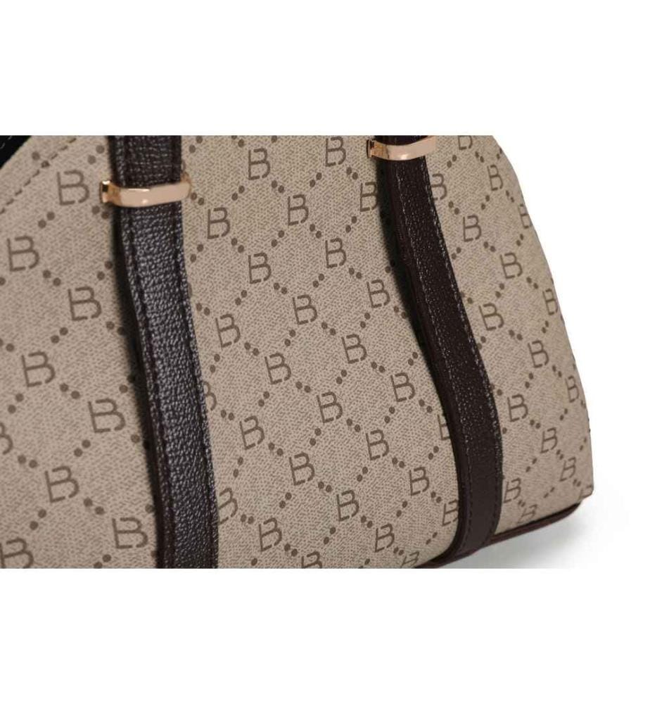 Handtasche - Creme, Braun