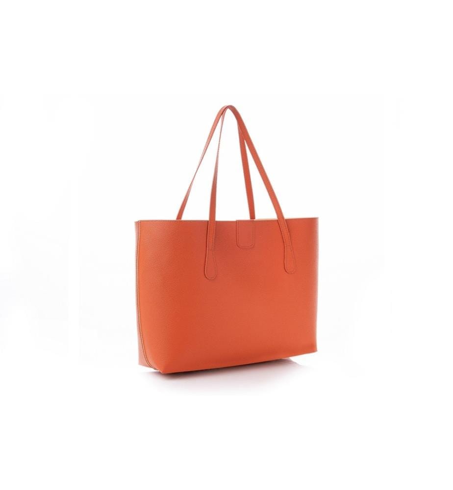 Sac fourre-tout, rouge tuile, 100% cuir polyvinylique