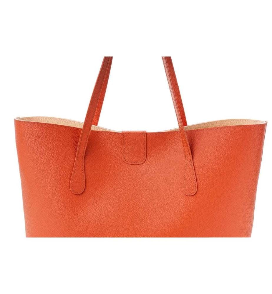 Sac fourre-tout, rouge tuile, 100% cuir polyvinylique
