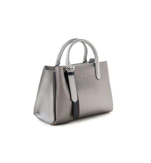 Handtasche, Silber, 100% Polyvinyl Leder