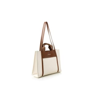 Tote Tasche, Creme, Tan, 100% Polyvinyl Leder