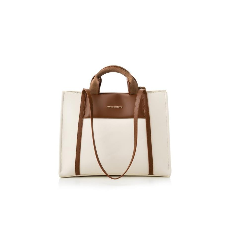 Tote Tasche, Creme, Tan, 100% Polyvinyl Leder