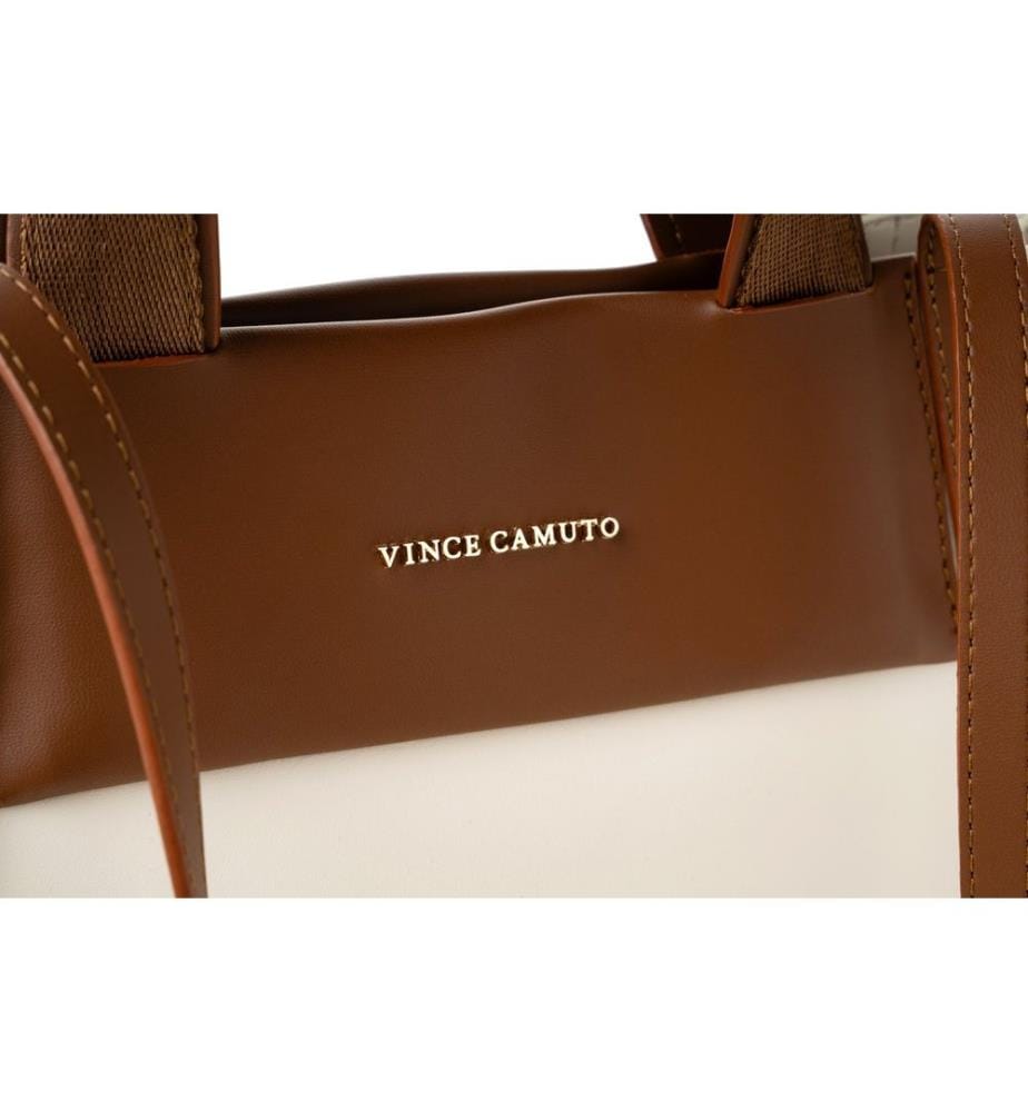 Tote Tasche, Creme, Tan, 100% Polyvinyl Leder