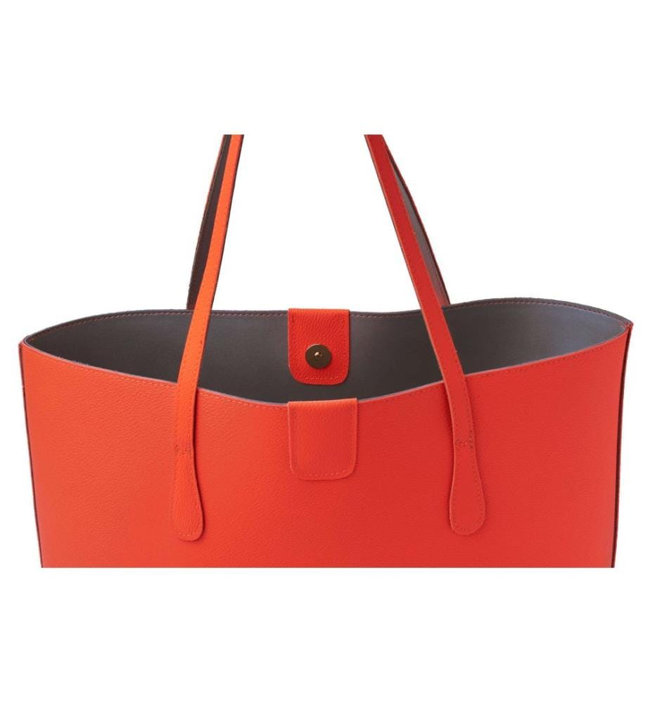 Tragetasche, Orange, 100 % POLYVINYL-LEDER
