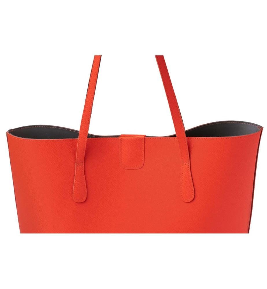 Tragetasche, Orange, 100 % POLYVINYL-LEDER