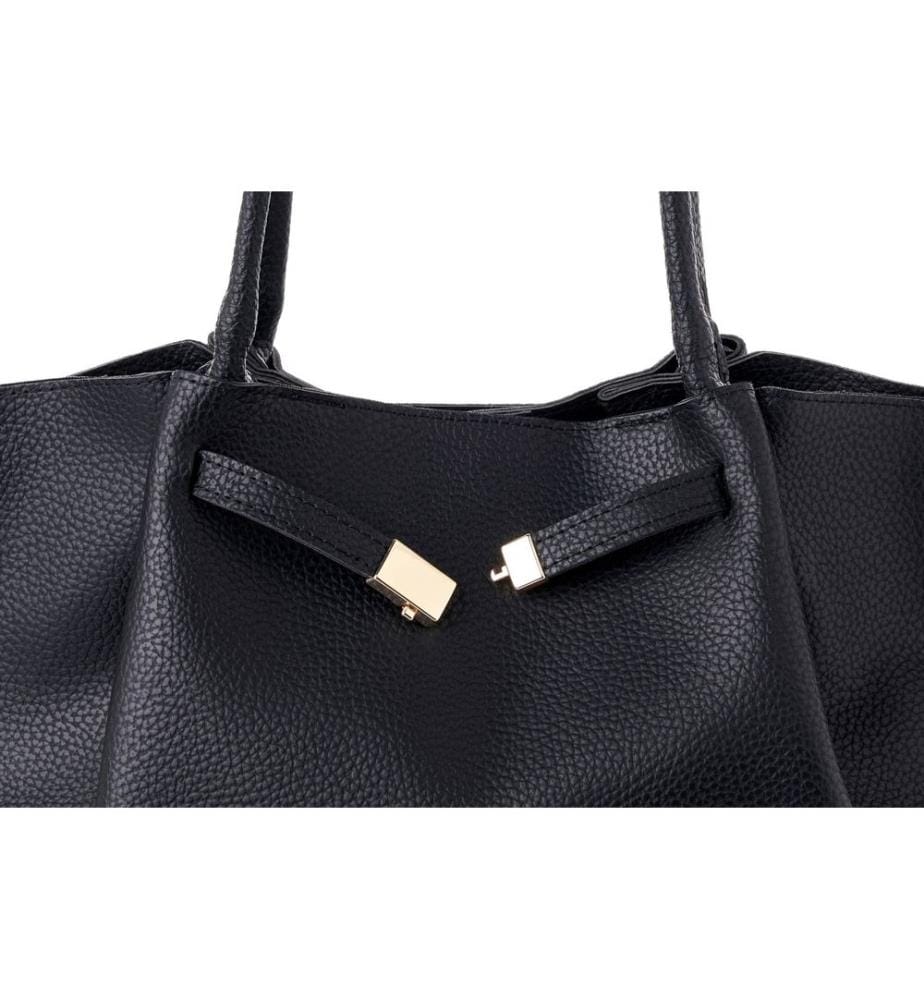Tragetasche, schwarz, 100 % POLYVINYL-LEDER