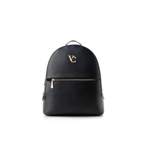 Rucksack, schwarz, 100 % POLYVINYL-LEDER