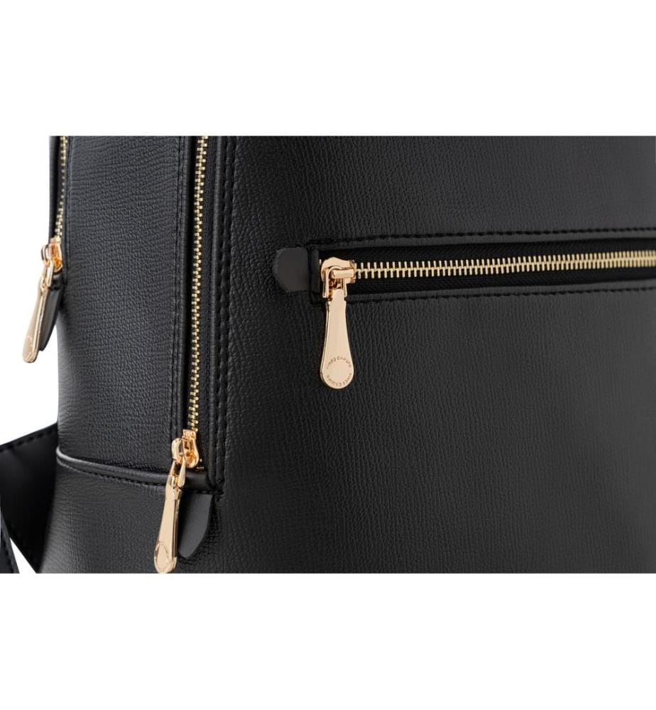 Rucksack, schwarz, 100 % POLYVINYL-LEDER